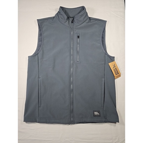 Nwt Eddie Bauer Mens Medium Gray Westbrooks Softshell Fleece Vest Sleeveless Dad